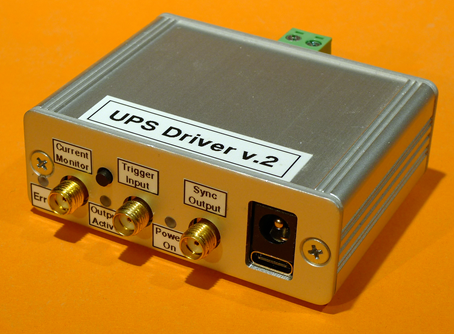 The new UPS Driver 2.0 is the second generation universal photon source driver and step (clock pulse) signal generator. It is a flexible, low cost, configurable, drive circuit for a wide range of photonics devices.